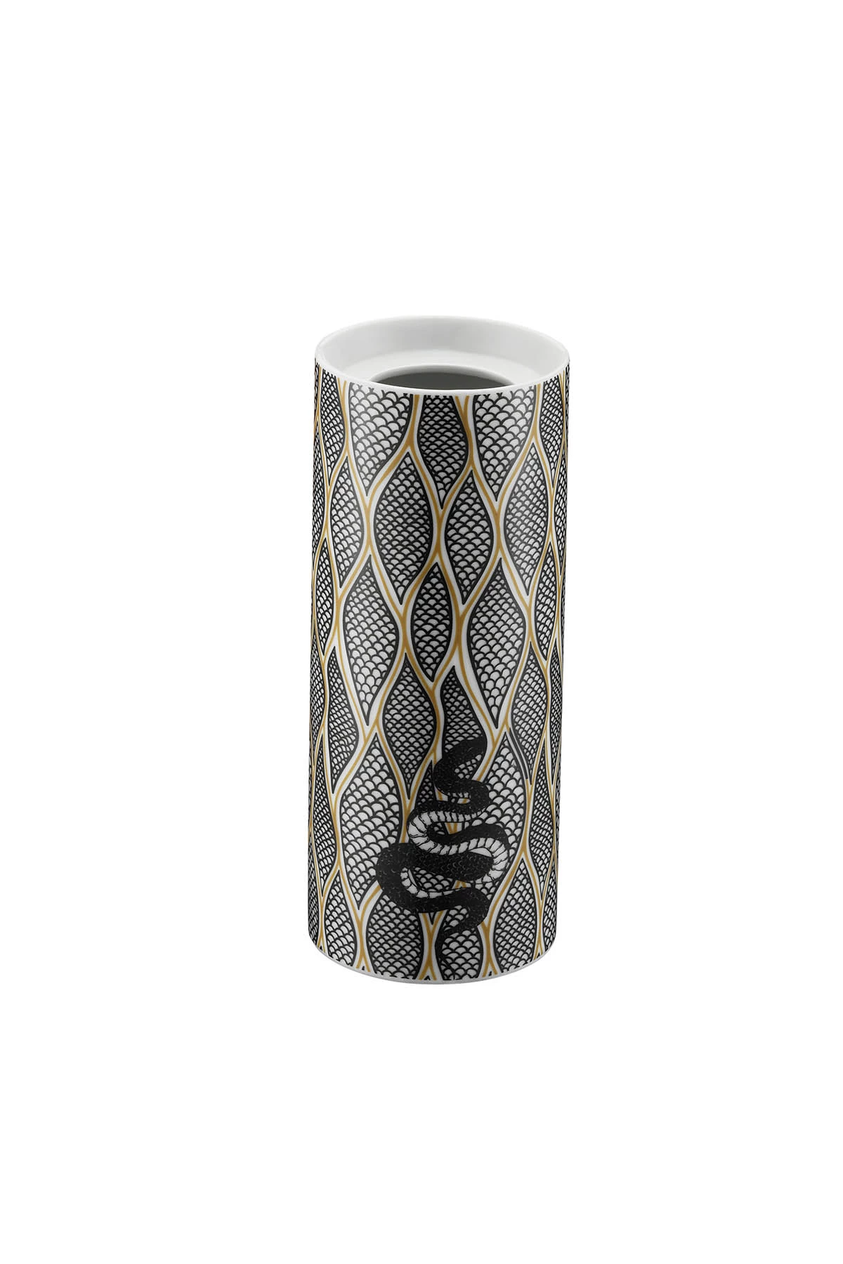 Kütahya Porselen Modern Dekoratıf Objeler(d) 20cm.Vazo Yılan Dekor 10919