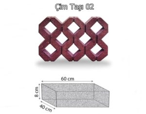 Çim Taşı 60x40*8 Makine