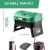 Guruss Go Grill Portatif Barbekü Mangal Tam Set (Yeşil)