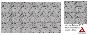 Wash Beton Yoğun Beyaz Az Siyah 40x40