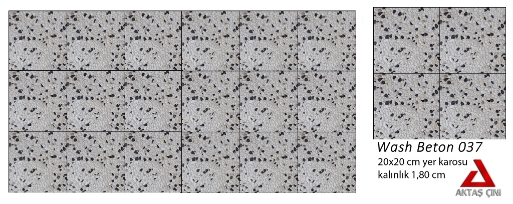 Wash Beton Yoğun Beyaz Az Siyah 40x40