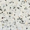Beyaz zeminli zemine serilmiş gri ve beyaz terrazzo karolar