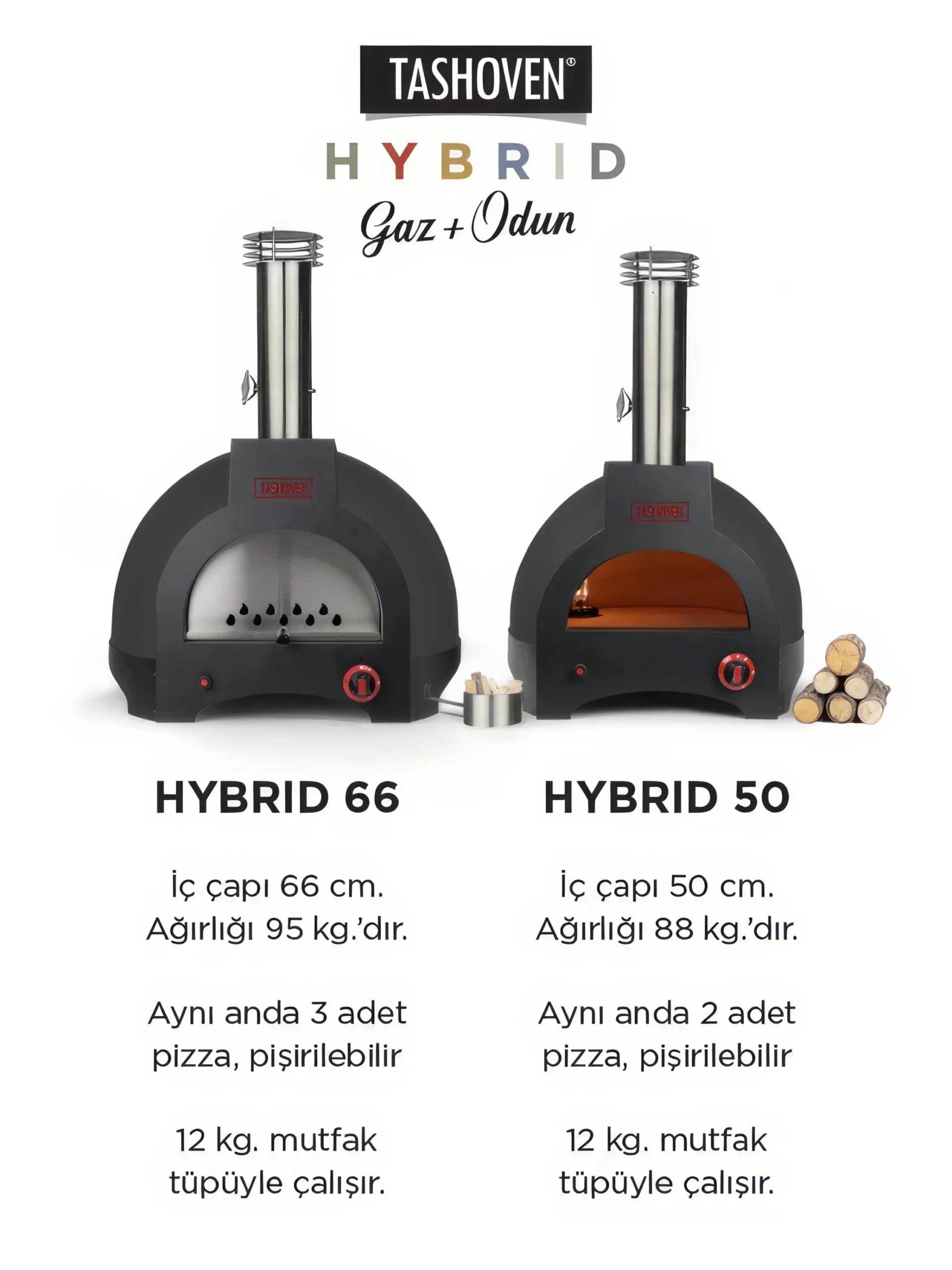 Tashoven Hybrid 66 Gazlı ve Odun Ateşli Taş Fırın - Görsel 12