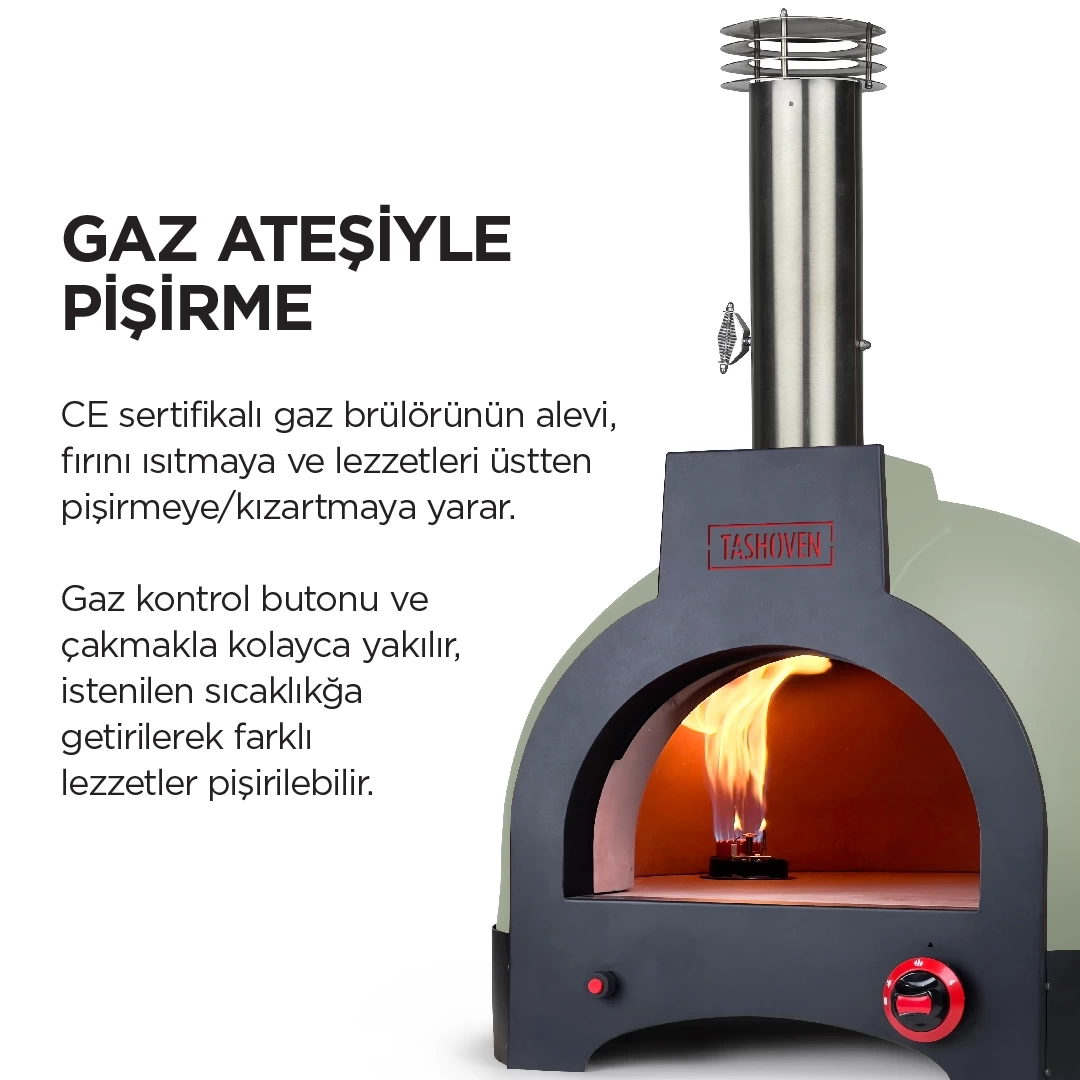Tashoven Hybrid 66 Gazlı ve Odun Ateşli Taş Fırın - Görsel 9