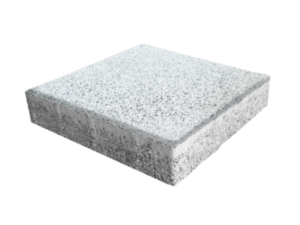 Saf beyaz kumlamalı kare beton parke taşı, bahçenize zarafet katacak.
