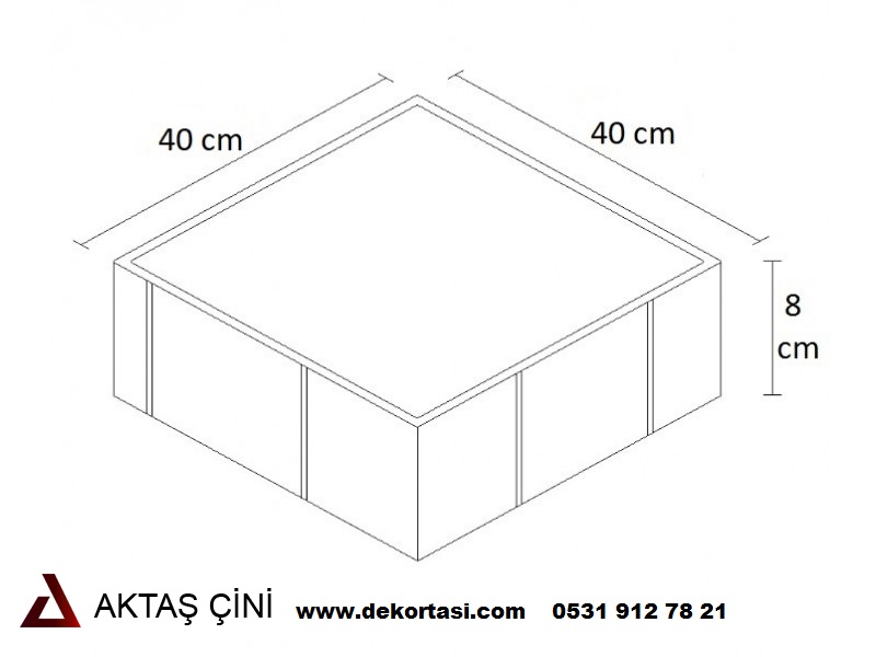 Beton Parke Plak Taşı 40*40*8 cm - Görsel 2