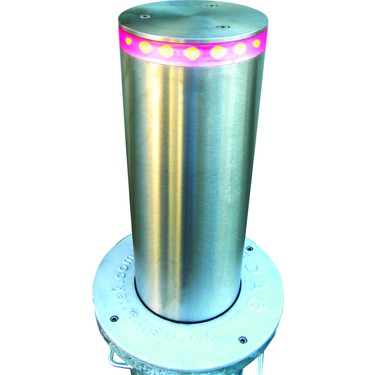 Paslanmaz çelik gövdeli, pembe/kırmızı LED ışıklı hidrolik mantar bariyer
