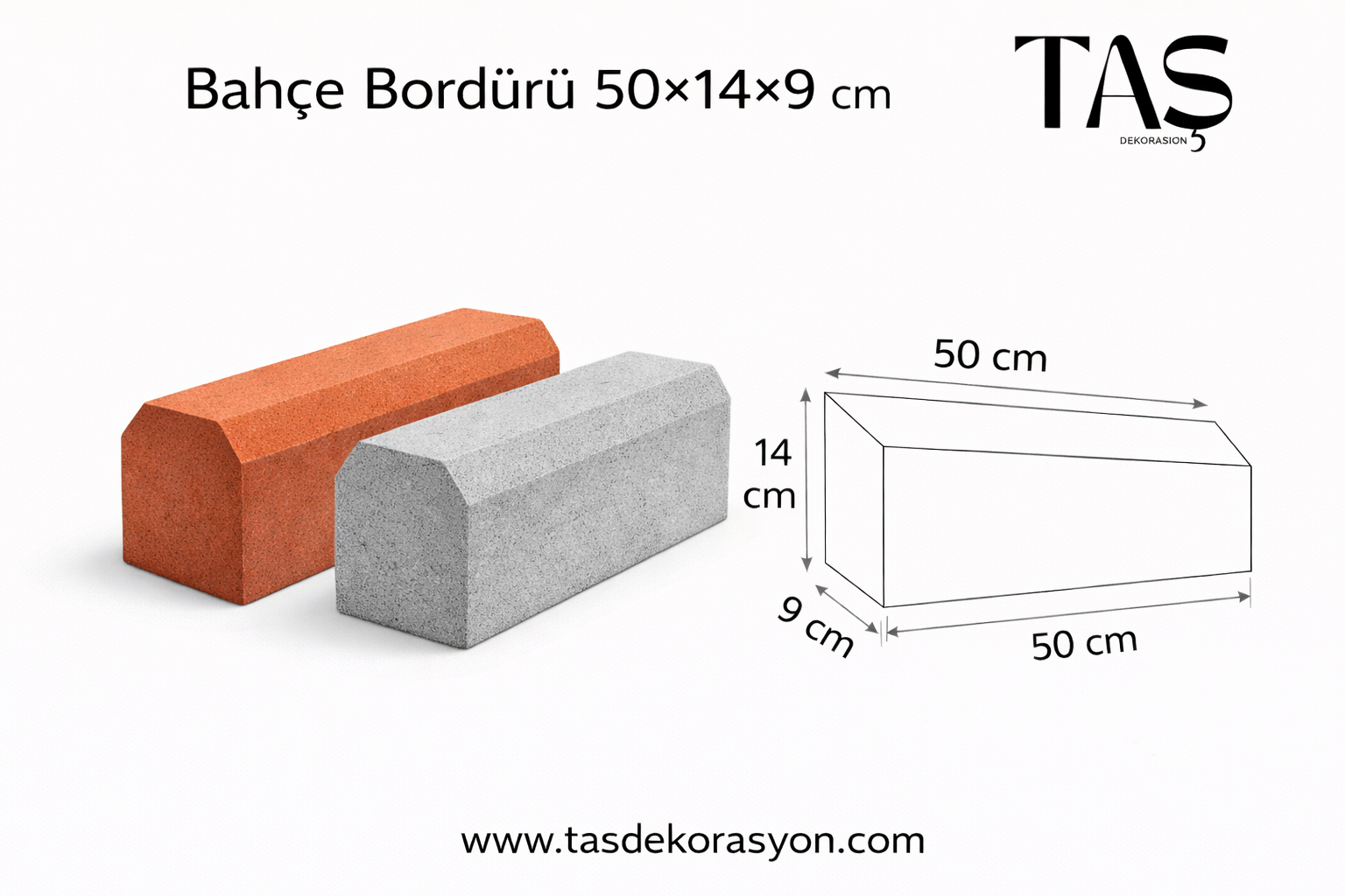 Bahçe Bordürü 50x14x9 cm - Görsel 2