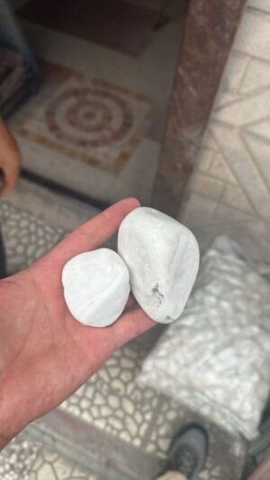 Yumurta Dolomit Beyaz 6–10 cm Cilalı Peyzaj Çakıl Taşı