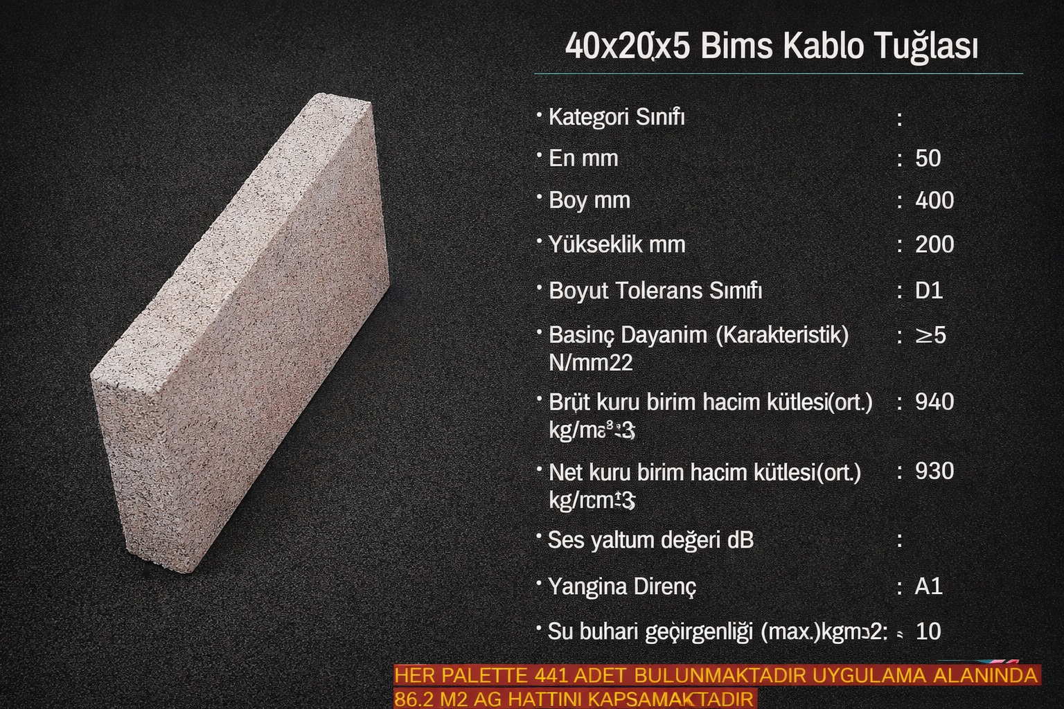 Kablo Taşı Ölçüleri