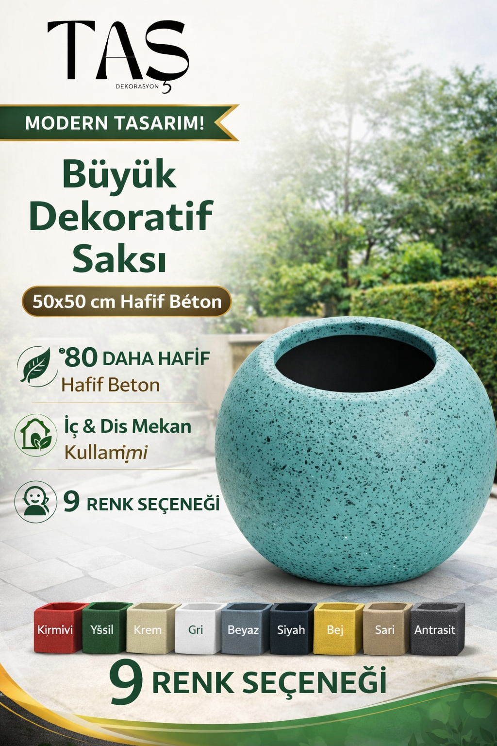 Büyük Dekoratif Saksı 50x50 cm fİYATLARI