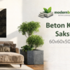 Beton Kare Saksı 60x60x50 cm – Modern Bahçe ve Peyzaj Saksısı