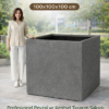 Dev Kare Beton Saksı 100x100x100 cm – Büyük Peyzaj ve Park Saksısı