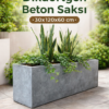 Modern Dikdörtgen Beton Saksı 30x120x60 cm – Büyük Bahçe Saksısı